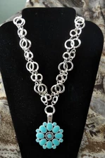 Premier Designs Flipside Turquoise Red Enamel Magnetic Enhancer/Pendant PD