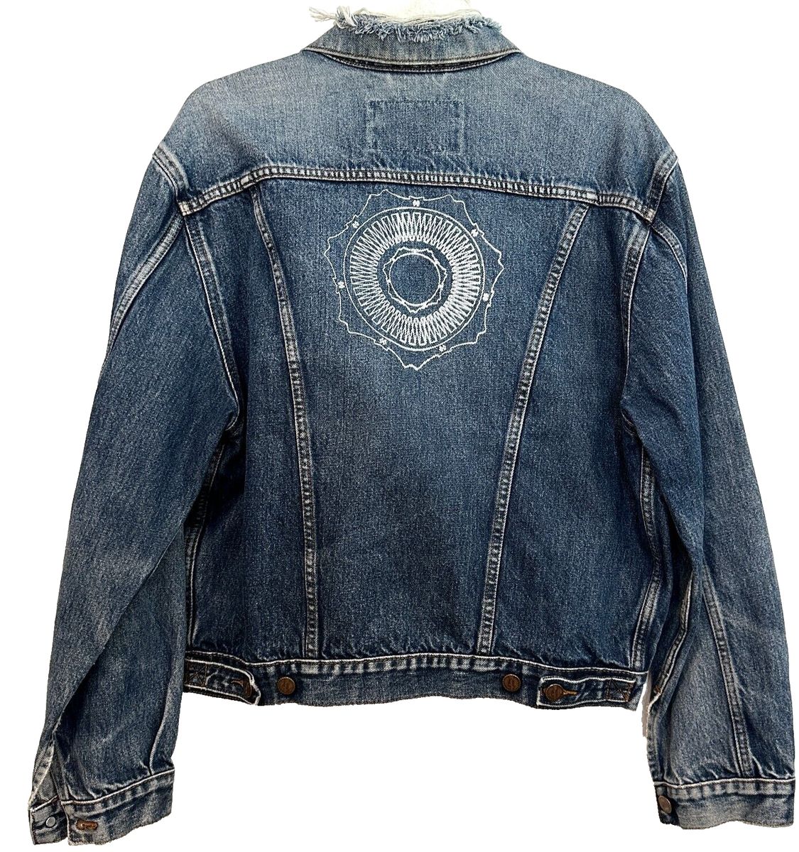 Vintage Wrangler Authentic Western Denim Jean Jacket w Graphics