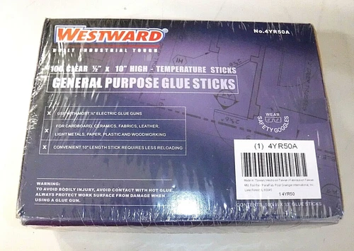 Westward 4YR50A 1/2” x 10” Clear High-Temperature Glue Sticks (Lot of 100) "NEW"