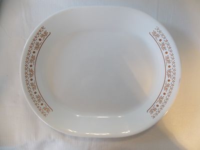 CORELLE DINNERWARE WOODLAND BROWN SERVING PLATTER