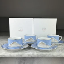 Jonathan Hansen X Marie Daage Ciels Bleus BREAKFAST CUP & SAUCER Limoges