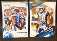 Julian Peterson Detroit Lions lot of 2 Football Cards