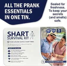 Shart Disaster Kit Funny Gag Gift, with Wet Wipes & Survival Badge
