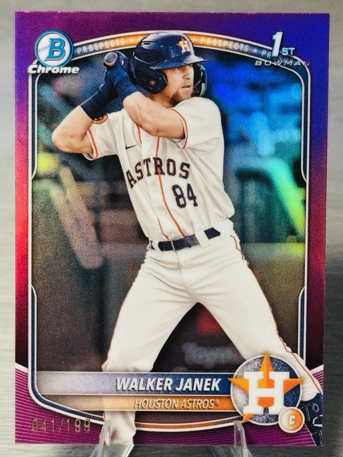 💫WALKER JANEK 2025 Bowman Chrome 1st Fuchsia Refractor /199 #HOUSTON ASTROS!💫