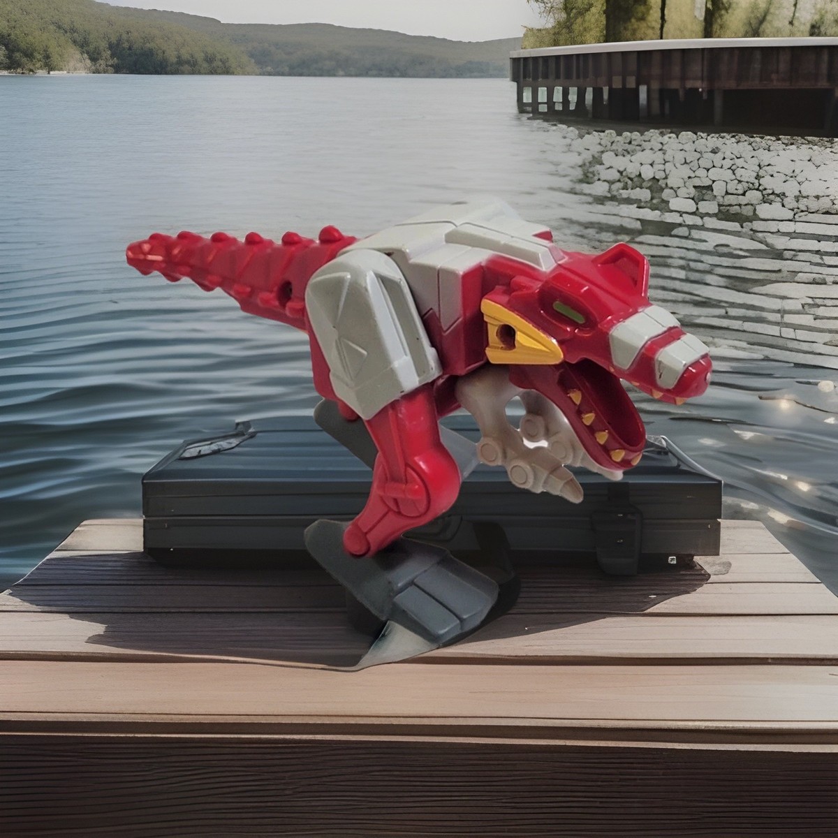 Power Rangers Dino Thunder Red Zord Controller Fossil Finder Set