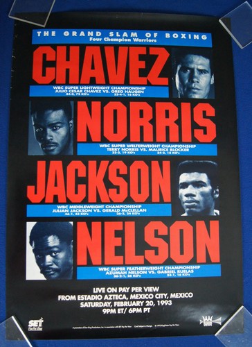 Original 1993 Grand Slam Of Boxing Chavez Norris Jackson Nelson Boxing poster