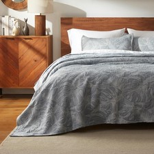 Floral Quilt Set Full/Queen Size Jacquard Quilt Ultra Soft and Lightweight Qu...