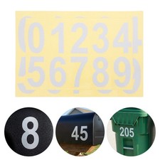 6 Pack Reusable Silver Reflective House Numbers Stickers for Mailbox Outdoors