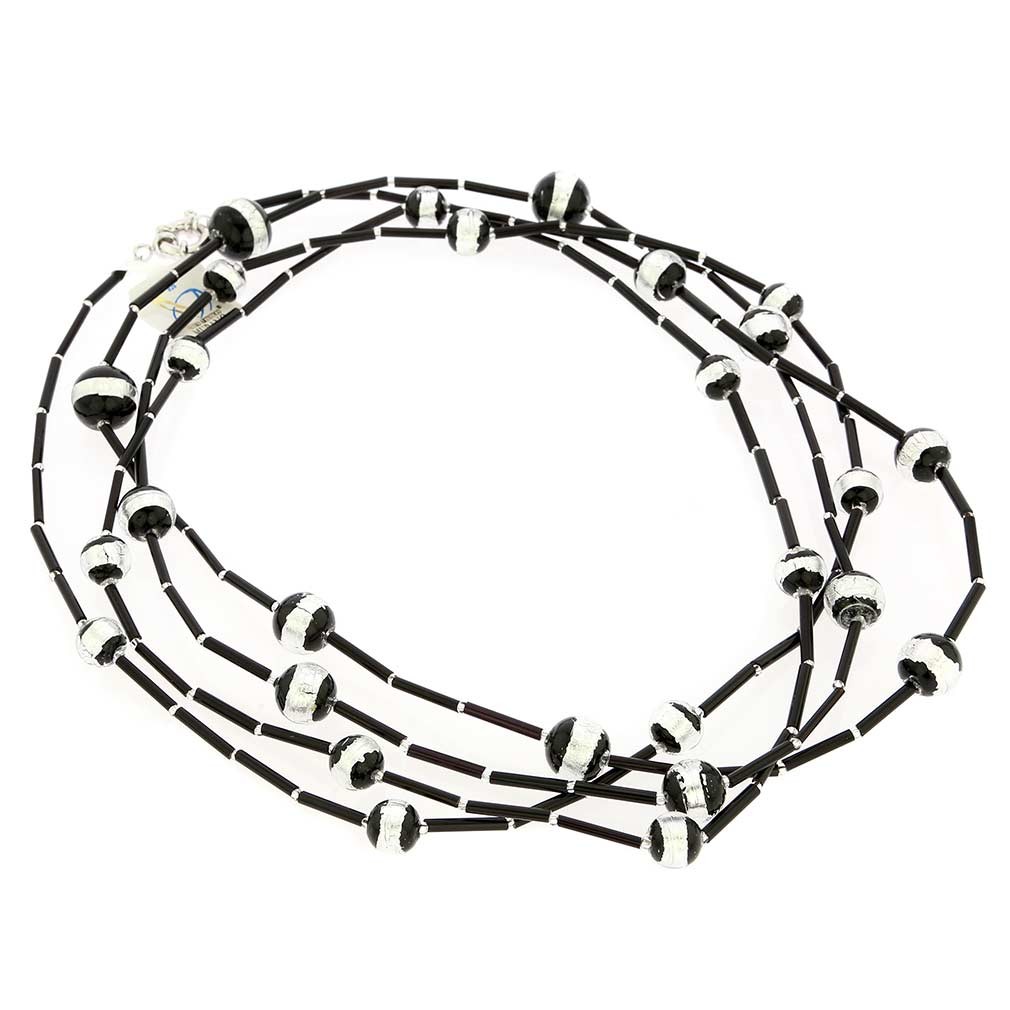 GlassOfVenice Murano Glass Notte D'Argento Necklace