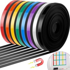 8 Rolls Magnetic Tape Roll Thin Strips, 2/5 in x 33 ft Magnetic Whiteboard Gr...