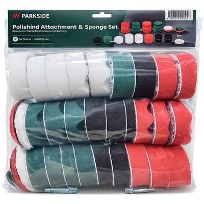 Parkside 31 Stück Polierpads Aufsatz & Schwamm Set für Polierer oder Bohrer