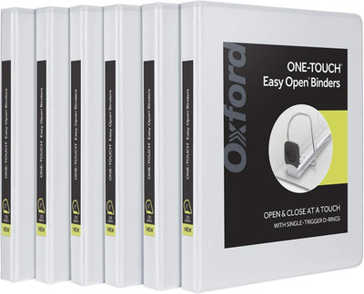 3 Ring Binders, 0.5 Inch One-Touch Easy Open D Rings, Durable Binders for Sch...