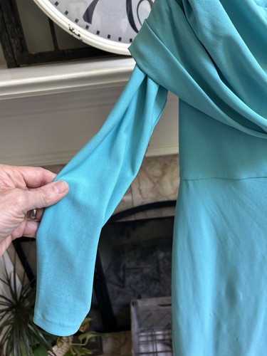 SOLCE LONDON "Bardot" off shoulder strapless midi dress - light blue - UK 8 US 4 - Picture 5 of 8