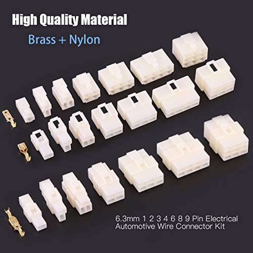 Three Pin Plug Point 400Pcs 6.3Mm 1 2 3 4 6 8 9 Pin Electrical Automotive Wire Connector ...