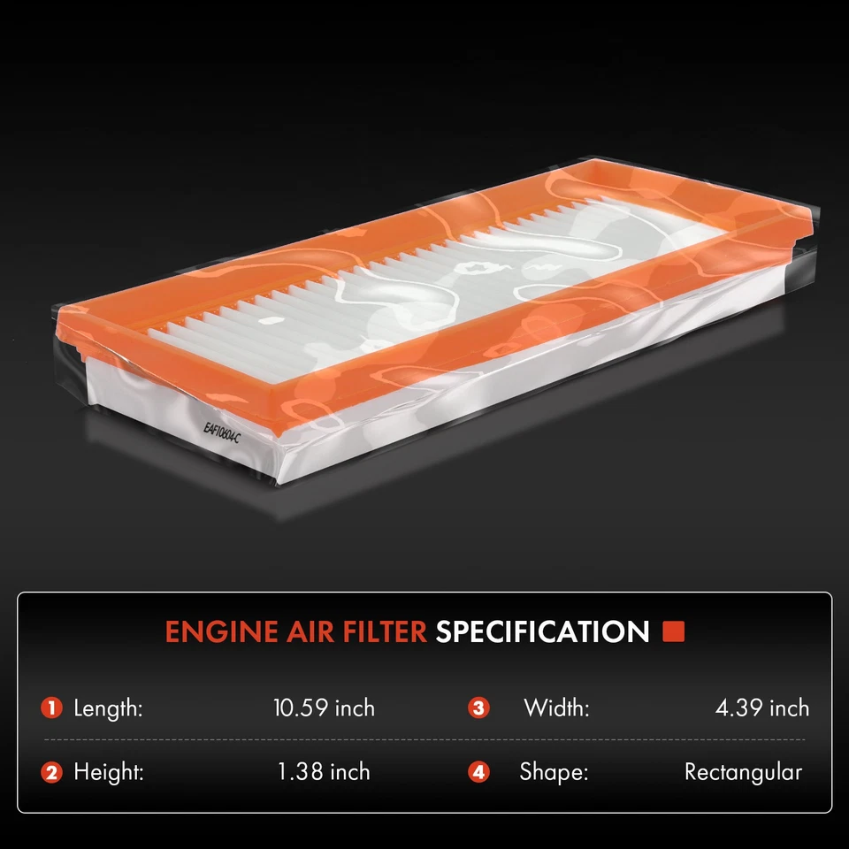 Engine and Activated Carbon Cabin Air Filter for Smart Fortwo 2008-2015 L3 1.0L - Image 2 of 4