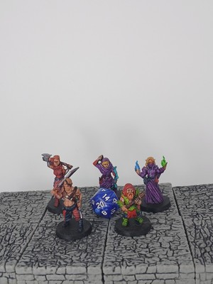 Bandits (set of 5) Hand Painted Miniatures RPG Dungeons And Dragons EC3D