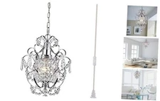  Plug in Chandelier Mini Chandelier 1 Light Elegant Chandelier Crystal Chrome