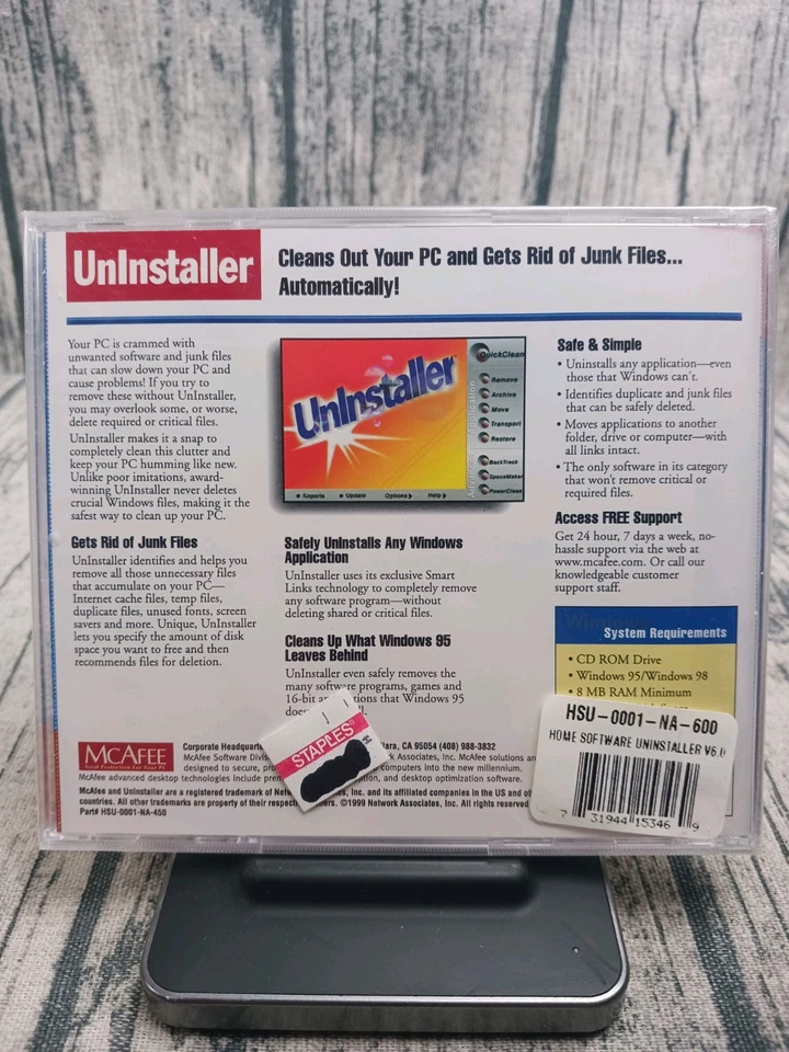 McAfee Home Software Uninstaller Version 6.0 For Windows 95 98 New - Image 2 of 2