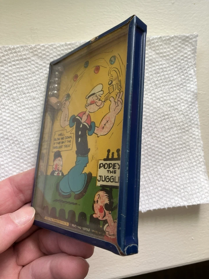 Vintage 1929 King Features Popeye the Juggler Dexterity Puzzle Game Bar Zim Toys - Image 3 of 4
