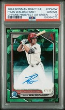 2024 Bowman Draft Chrome RYAN WALDSCHMIDT 1st Auto Green Sapphire /99 PSA 10