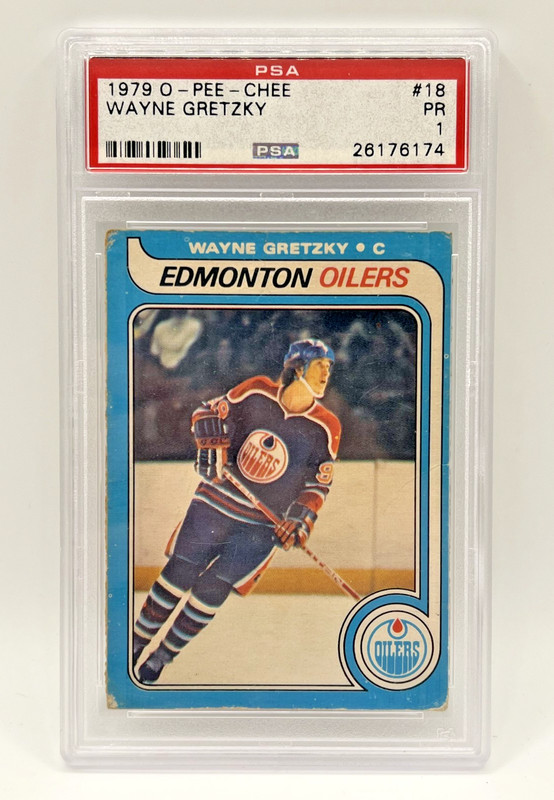 1979-80 O-Pee-Chee Wayne Gretzky #18 RC Rookie PSA 1 Oilers HOF