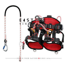 Arborist Tree Climbing Saddle Sit Harness and Work Positioning Rope Lanyard