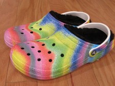 Crocs Mens Classic Fuzz Lined Spray Dye Clog Sandals Shoes 11 BRAND NEW WITH TAG