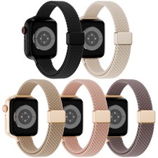 Apple Watch Band 38/40/41/42mm Slim Magnetic Braided Stretchy Solo Loop Bands