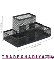 Metal Mesh Desk Organiser Stationery Pen Pencil Holder Tidy Storage For Office