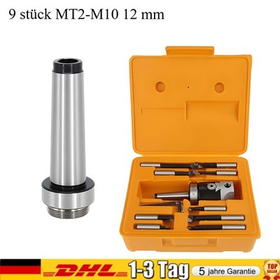 Ausdrehkopf MT2 M10 / 50 mm mit Bohrstangen Fräsmaschine Bohrkopf + Koffer 9PCS