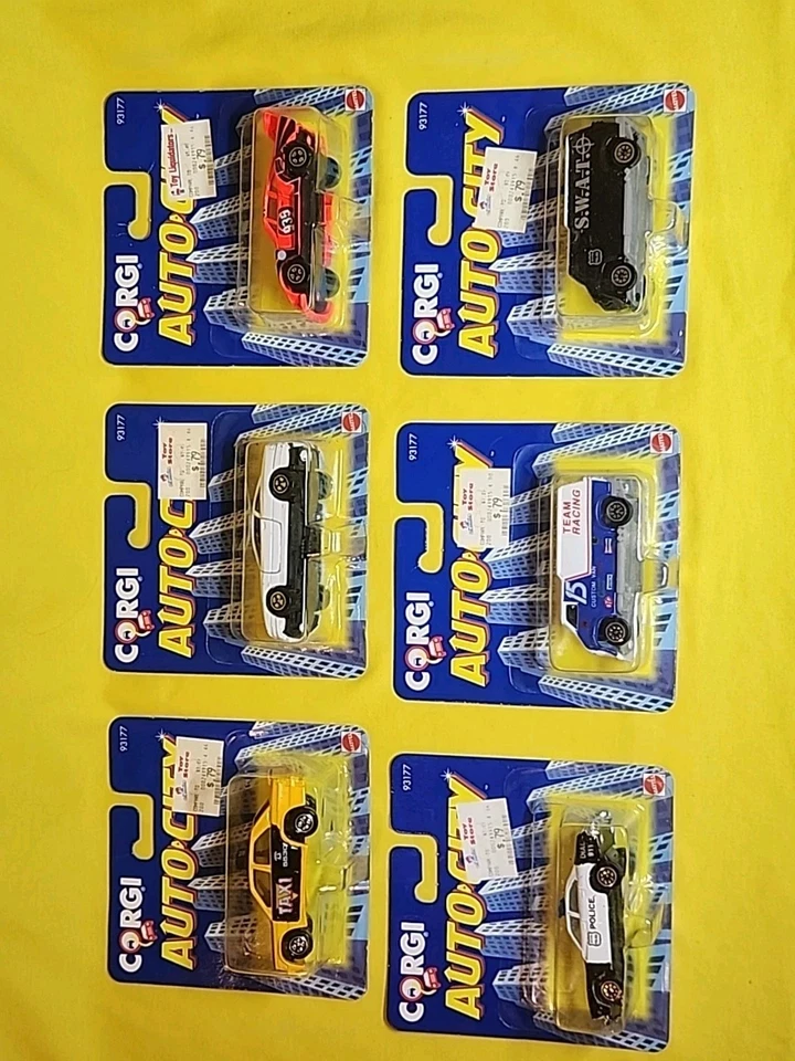 Corgi Auto City 1993 批量 6 辆汽车 斯瓦特/警察/出租车/保时捷 935 全新 复古🔥J — 第 3/4 张图片