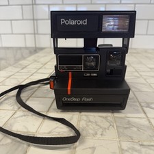 Vintage POLAROID Instant One Step Flash - 600 Film RED STRIPE  Strap WORKING