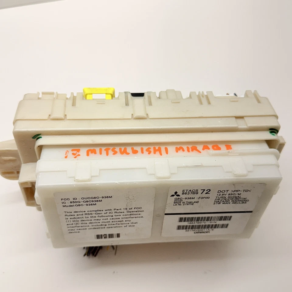 Módulo de control de carrocería de caja de fusibles Mitsubishi Mirage 2017 BCU BCM 8637B972 OEM Foto 3 de 4