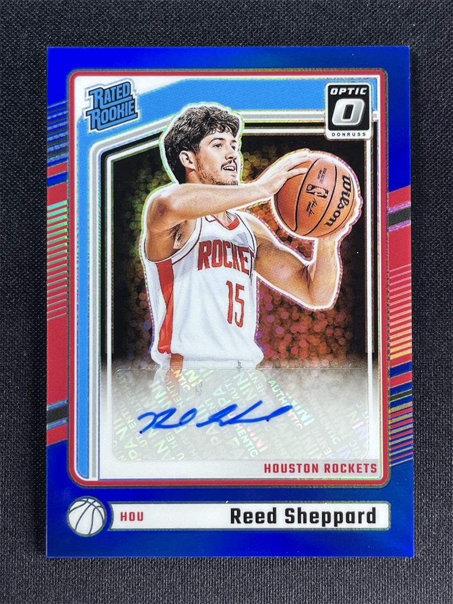 2024-25 Panini Donruss Optic Reed Sheppard Blue Rated Rookie RC Auto /49 &A