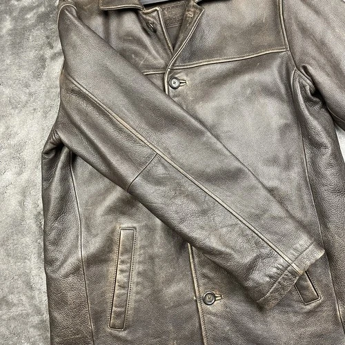 DEAN WINCHESTER SUPERNATURAL BROWN CAR COAT DISTRESSED MEDIUM ROUNDTREE & YORKE image 7