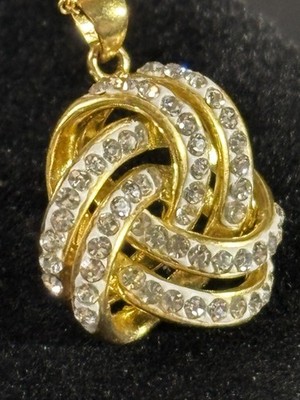 925 Sterling Silber vergoldet Jacmel Mauritius Liebhaber Knoten Halskette & Anhänger