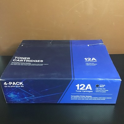 4 PACK 12A Toner Cartidges Compatible for HP Laserjet 1010 1012 1015 1018 1020..