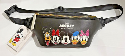 Disney X Primark Mickey & Friends Black Fanny Pack Belt Bag Crossbody  NWT