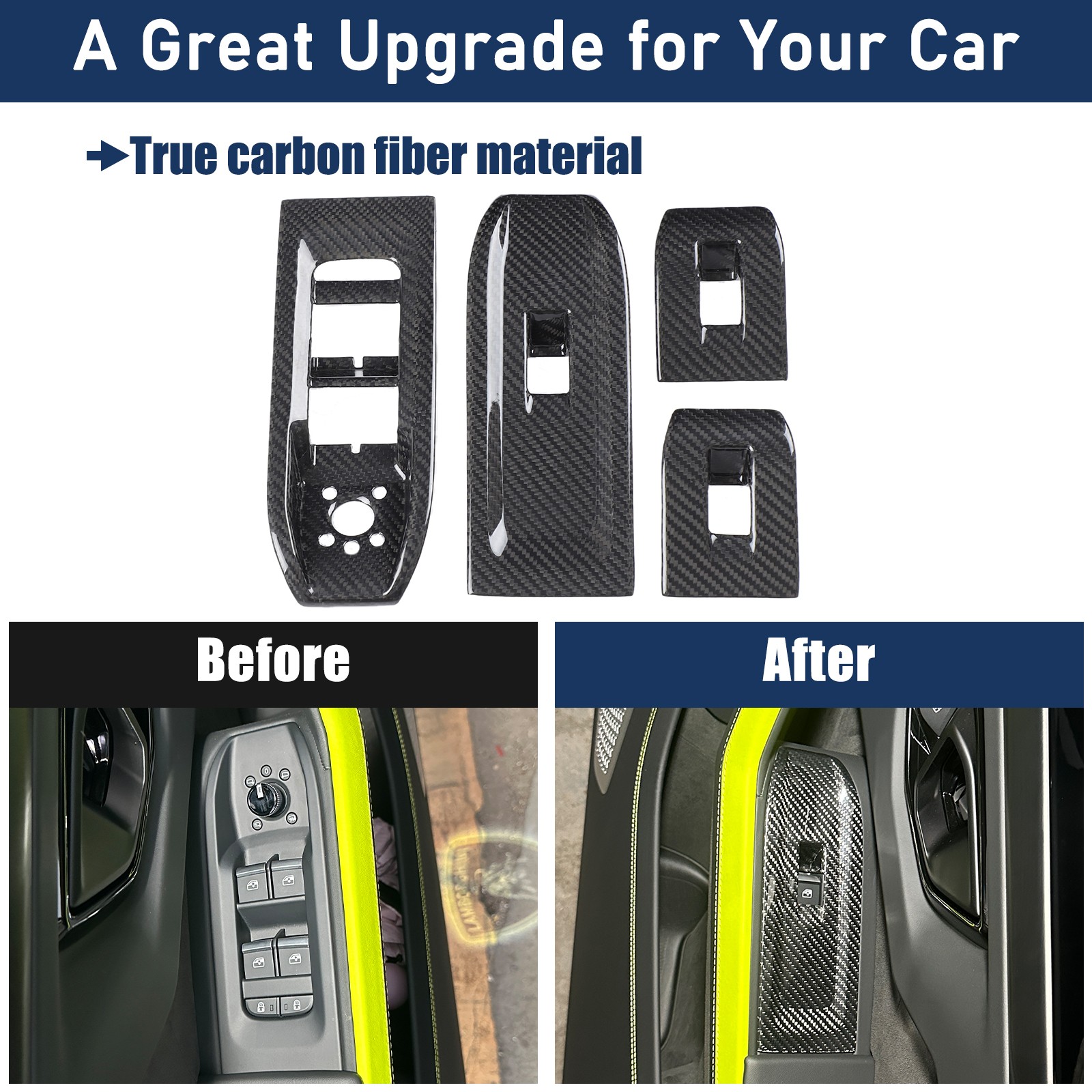 Real Carbon Fiber Window Lift Switch Panel Trim For Lamborghini URUS/SE 18-21 US