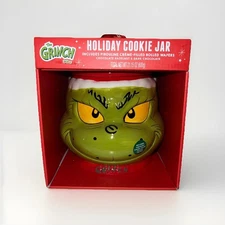 The Grinch Dr. Seuss Holiday Cookie Jar 21.15 oz –Pirouline Wafers Included