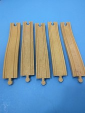 Brio, Thomas Train Reversible Wooden 9" Railway Ascending Curved Tracks Lot of 5