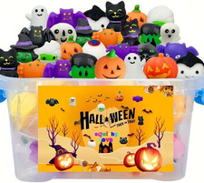 36Pcs Halloween Kawaii Squishies Treasure Box Mini Mochi Squishy Squeeze Toys St