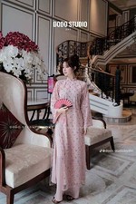 Set Traditional Vietnamese Double Layers Luxury Ao Dai - B   o d i thi  t k  