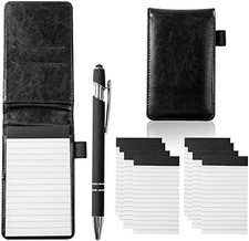 Small notepad holder set pocket notebook three by five with pen