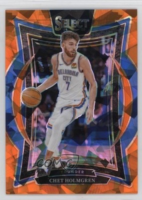 2024 Panini Select Concourse Orange Cracked Ice Prizm /275 Chet Holmgren #1 0d6r