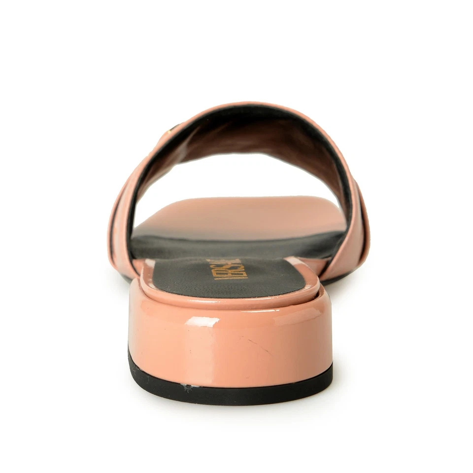 Sandalias chanclas Versace para mujer de cuero nude dorado Medusa zapatos EE. UU. 9 IT 39 Foto 3 de 4