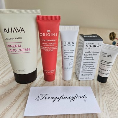Origins Youthtopia + TULA Bronze Drops + Philosophy Miracle Worker + FREE AHAVA 