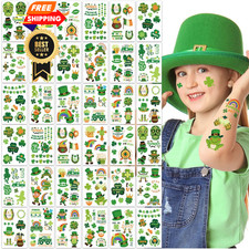 252 PCS St Patricks Day Temporary Tattoos For Kids Men