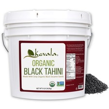 Kevala Organic Black Tahini - Gluten Free Black Roasted Sesame Spread, 8 lb