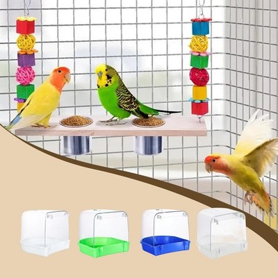 Vogeltränke für Käfig Vogeltränke Badewannenbox für Wellensittich Turteltauben Nymphensittich